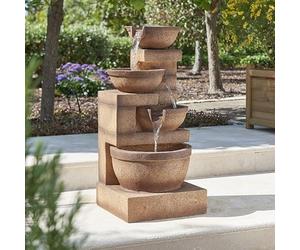 Primrose Kendal 4-Tier Cascade Water Feature with Lights 86cm