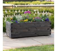 Primrose 2m Pine Wood Raised Trough Planter in Grey