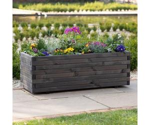 Primrose L2m Pine Wood Raised Trough Planter in Grey in Brown Primrose Brown