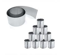 Primrose Rust Proof Galvanised Garden Lawn Steel Edging Corrugated Roll to Reduce Edge Weed Transfer in Silver | Size: 10 Pack Primrose Silver 10 Pack