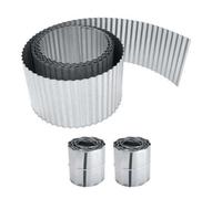 Primrose Rust Proof Galvanised Garden Lawn Steel Edging Corrugated Roll to Reduce Edge Weed Transfer in Silver | Size: 2 Pack Primrose Silver 2 Pack