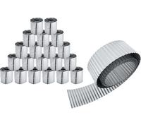 Primrose Rust Proof Galvanised Garden Lawn Steel Edging Corrugated Roll to Reduce Edge Weed Transfer in Silver | Size: 20 Pack Primrose Silver 20 Pack