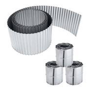 Primrose Rust Proof Galvanised Garden Lawn Steel Edging Corrugated Roll to Reduce Edge Weed Transfer in Silver | Size: 3 Pack Primrose Silver 3 Pack