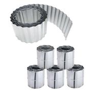 Primrose Rust Proof Galvanised Garden Lawn Steel Edging Corrugated Roll to Reduce Edge Weed Transfer in Silver | Size: 5 Pack Primrose Silver 5 Pack