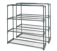 Primrose Lacewing X2 Metal 3 Tier Greenhouse Staging Shelf Workbench In Green 126Cm