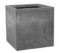 Primrose Large Garden Fibrecotta Cement Finish Outdoor Planter Square 40cm (15.7in)