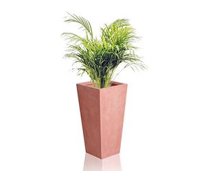 Primrose Large Garden Outdoor Fibrecotta Terracotta Tall Flared Square Planter H65cm x W32cm x D32cm (25.5in x 12.5in x 12.5in)