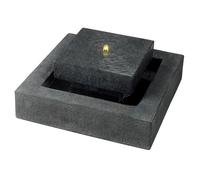 Primrose Levitating Slate Effect Square Dual Water Feature with LED Lights 26cm in Grey Primrose Grey