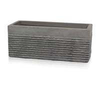 Primrose Light Grey Fibrecotta Brick Design Set Of Two 100Cm Trough Planters
