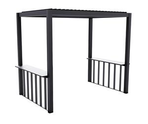 Primrose Living 2.5m x 1.5m Deluxe BBQ Veranda Pergola Louvered Shutter Roof in Black Primrose Living Black