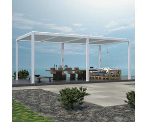 Primrose Living Deluxe White Veranda With Louvered Shutter Roof 6M X 3M