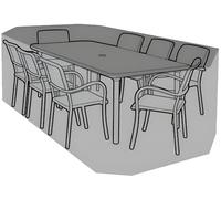 Primrose Living Rectangular 8 Seater Garden Furniture Set Protective Rain Cover in Green - 295cm x 89cm