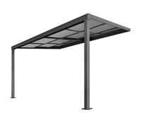 Primrose Living Veranda Garden Canopy Retractable Sliding Roof 3m x 4m Anthracite in Dark Grey Primrose Living Dark Grey