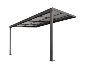 Primrose Living Veranda Garden Canopy Retractable Sliding Roof 3m x 4m Anthracite in Dark Grey Primrose Living Dark Grey