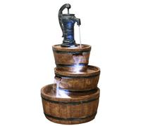Primrose Hand Barrel Water Feature Bowl Fountain 3 Tier Cascade Garden 92cm in Brown Primrose Brown
