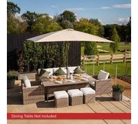 Primrose Luxury Rattan Iris 4 Seater Garden Sofa Set & Coffee Table in Beige Primrose Beige