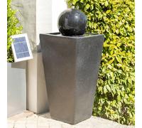 Primrose Manila Solar Powered Sphere Water Feature Self Contained Lights 82cm in Grey Primrose Grey