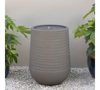 Primrose Mares Ridged Outdoor Water Feature with LED Lights 53cm in Grey Primrose Grey