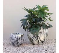 Primrose Martino Marble Effect Concrete Planter in Grey | Size: Large Primrose Grey L