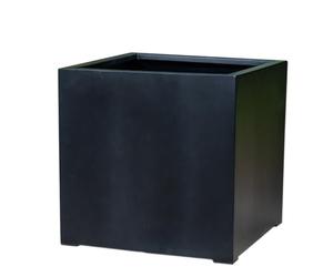 Primrose Matt Black Polystone Outdoor Cube Planter 75cm