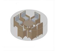 Primrose Medium Round Dining Set Black Garden Furniture Cover - 250 X 250 X 95Cm