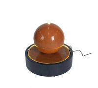 Primrose Melincourt Galvanised Zinc Sphere Water Feature with LED Lights 60cm in Brown Primrose Brown