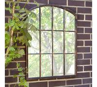 Primrose Metal Arched Glass Garden Mirror 2ft 7in x 2ft in Silver Primrose Silver
