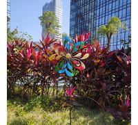 Primrose Metal Droplet Multicoloured Kinetic Wind Spinner 38Cm
