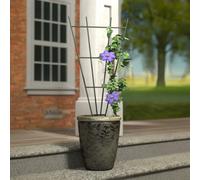 Primrose Metal Fan Design Potted Plant Support In Green 91Cm