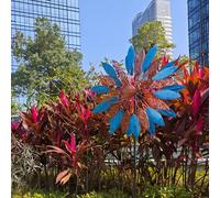 Primrose Metal Flutter Kinetic Wind Spinner In Bronze And Blue 40Cm