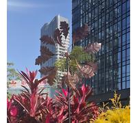 Primrose Metal Leaf Kinetic Wind Spinner in Gold 65cm in Bronze Primrose Bronze