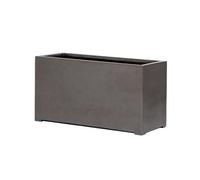 Primrose Metallic Grey Polystone Rectangular Trough Garden Planter 80cm Primrose Grey