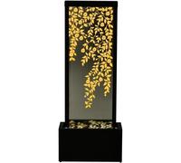 Primrose Mirrored Water Feature with Flowering Vines with LED Lights in Brown Primrose Brown