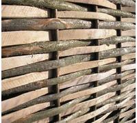 Primrose Natural Split Hazel Hurdle Fence Panel Handwoven 6ft x 3ft in None Primrose None