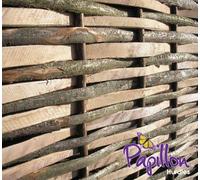 Primrose Natural Split Hazel Hurdle Fence Panel Handwoven 6ft x 6ft in None Primrose None