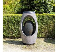Primrose H75.5cm Nazare Oval Water Feature With Lights Outdoor Garden Fountain