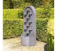 Primrose H109cm Obidos Tiered Cascading Zinc Water Feature Outdoor Garden Fountain