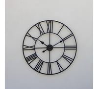Open Dial Metal Skeleton Clock Cut Out with Black Hands 80cm Diameter - Black