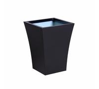 Primrose Small Outdoor Black Galvanised Steel Plant Pot Square Flared Planter 38cm (15in)
