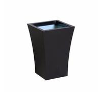 Primrose Small Outdoor Black Galvanised Steel Plant Pot Square Flared Planter 44cm (17.4in)