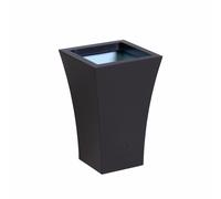 Primrose Outdoor Black Galvanised Steel Plant Pot Square Flared Planter 55Cm