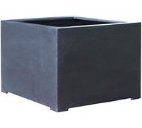Primrose Outdoor Black Polystone Cube Square Patio Planter 100cm Primrose Black
