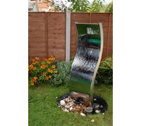 Primrose Outdoor Double Sided Curved Stainless Steel Water Wall 180Cm
