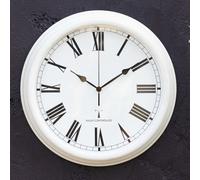 Primrose Perfect Time Radio Controlled Outdoor Garden Clock - Antique White - 38cm (15") - by About Time™