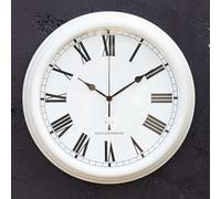 Primrose Perfect Time Radio Controlled Outdoor Garden Clock - Antique White - 38cm (15") - by About Time™