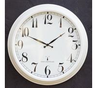 Primrose Radio Controlled Garden Outdoor Wall Clock Antique Style Effect with White Metal Casing Automatically Check and Correct Time via Radio Control Waterproof 57.5 cm (23") - by About Time™