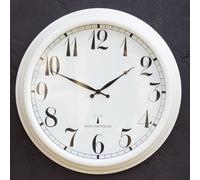 Primrose Radio Controlled Garden Outdoor Wall Clock Antique Style Effect with White Metal Casing Automatically Check and Correct Time via Radio Control Waterproof 57.5 cm (23") - by About Time™