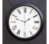 Primrose Outdoor Garden Clock Black Perfect Time Radio Controlled 38cm Primrose Black