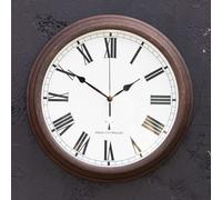 Primrose Outdoor Garden Wall Clock Perfect Time Radio Controlled 38cm in Brown Primrose Brown