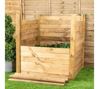 Primrose Outdoor Wooden Compost Bin 1000 Litre Composter With Slatted Design 100Cm